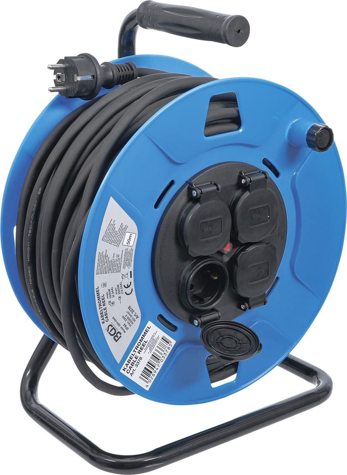 BGS Kabelhaspel - 50 meter - 4 stopcontacten - met afsluitkap