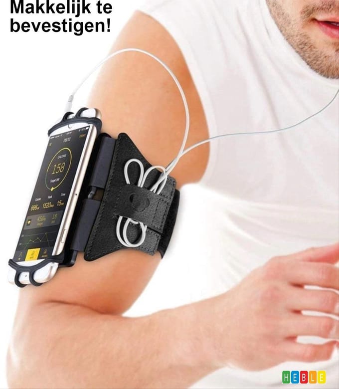 *** Sportarmband Hardlopen - Armband - Telefoonhoesje - Verstelbaar - Draaibaar - Hardloopband - Hardloop - van Heble® ***