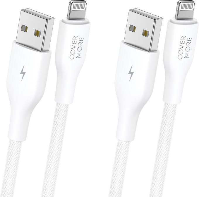 Oplaadkabel geschikt voor iPhone - Lightning kabel - 1m - 2 stuks - Stevig - Nylon - Wit