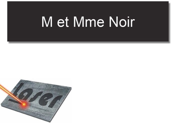 Gegraveerd naamplaatje voor brievenbus - Gepersonaliseerd, zwart, 10 x 2,5 cm