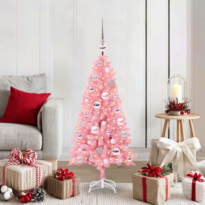 vidaXL - Kerstboom - Roze - 120 - cm - PVC