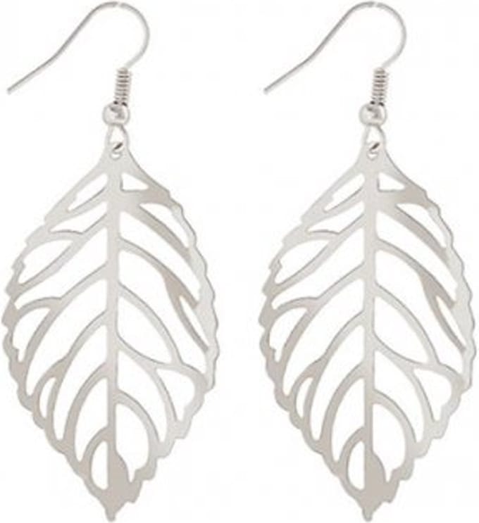 Jomide Oorhangers Blad Leaf - Zilverkleurig