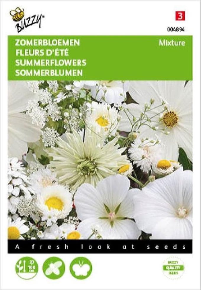 Buzzy zaden - Zomerbloemen witte tinten