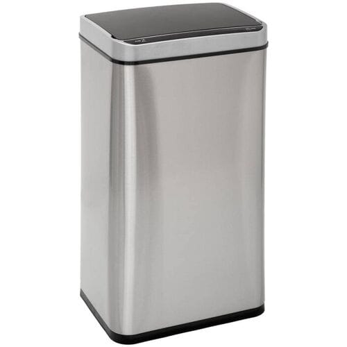 5Five Prullenbak/pedaalemmer automatish - met bewegingssensor - zilver - metaal - 40 liter - 33 x 24 x 66 cm