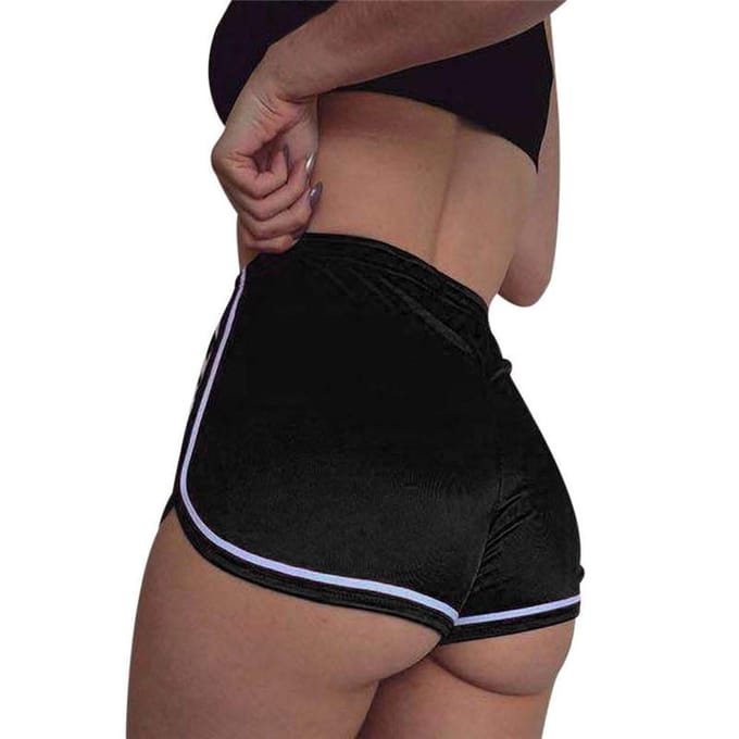 Damesmode flanel caroset geplooide elastische hoge taille sexy shorts S rood