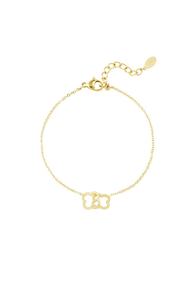 Lincked Lucky Clover armband - Goudkleur