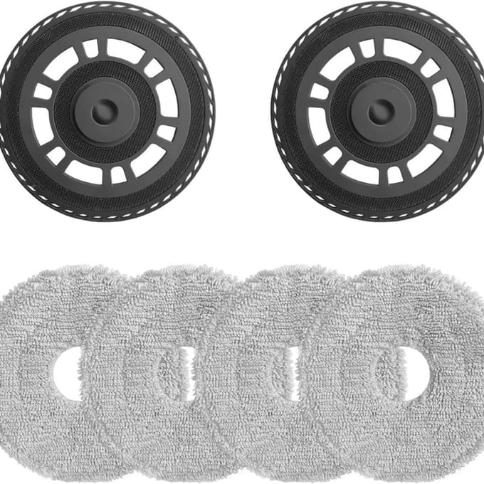 Robotstofzuiger Vervangingsset: 2 Dweilhouders & 4 Dweilpads compatibel met Dreame L10s Pro Ultra