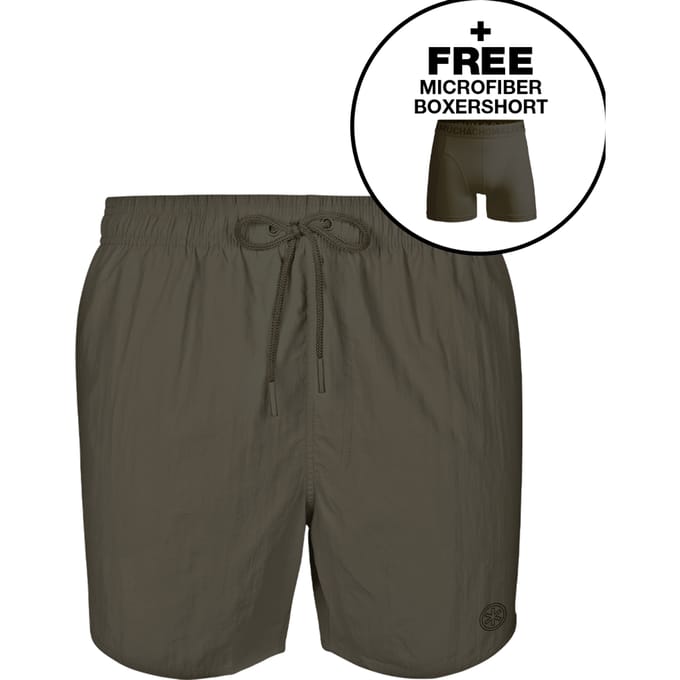 Jongens Zwembroek Legergroen + Gratis Microfiber boxershort