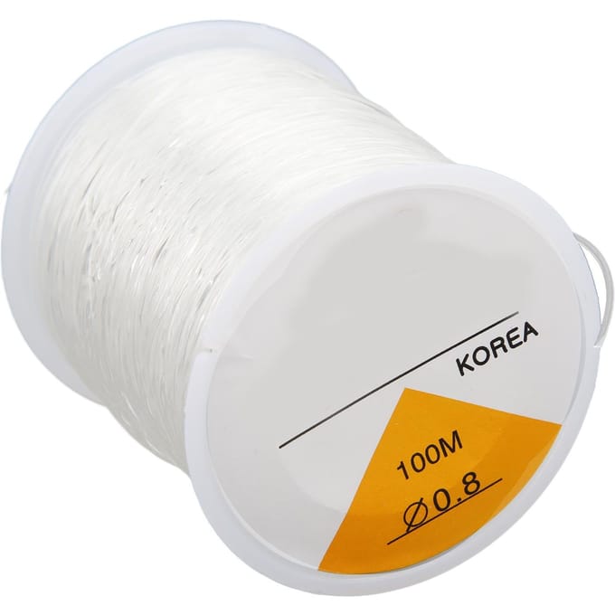 Cordon Élastique 0,8 mm Cordon de Perles Rondes Transparent pour Fabrication de Bijoux DIY Bracelets Perlage white
