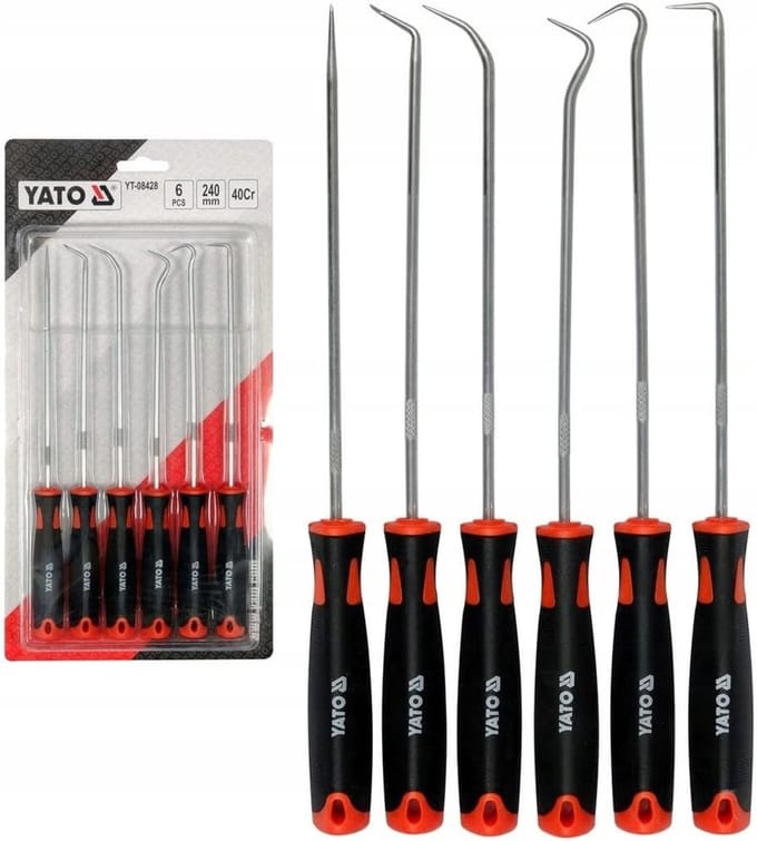 YATO 6 Delige Extra lange pick en hakenset 250 mm