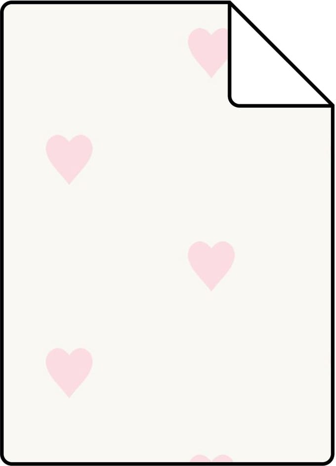 Proefstaal Origin Wallcoverings behang hartjes glanzend wit en roze - 26,5 x 21 cm - 347705-S