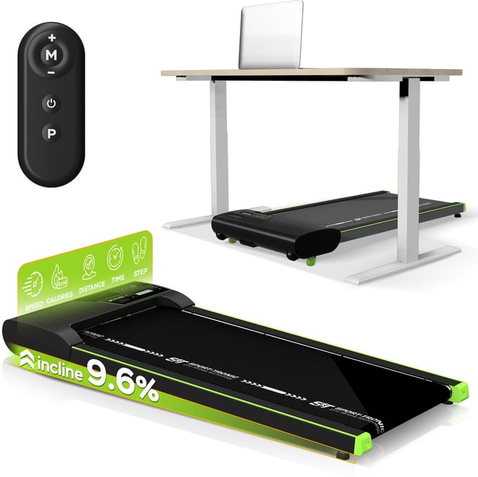 Turbotronic ST-510 Loopband Inklapbaar – Walking Pad Treadmill – Snelheid 0-6 km/u - 9.6 % Hellingfunctie – Compact & Stil - Loopband voor Thuis