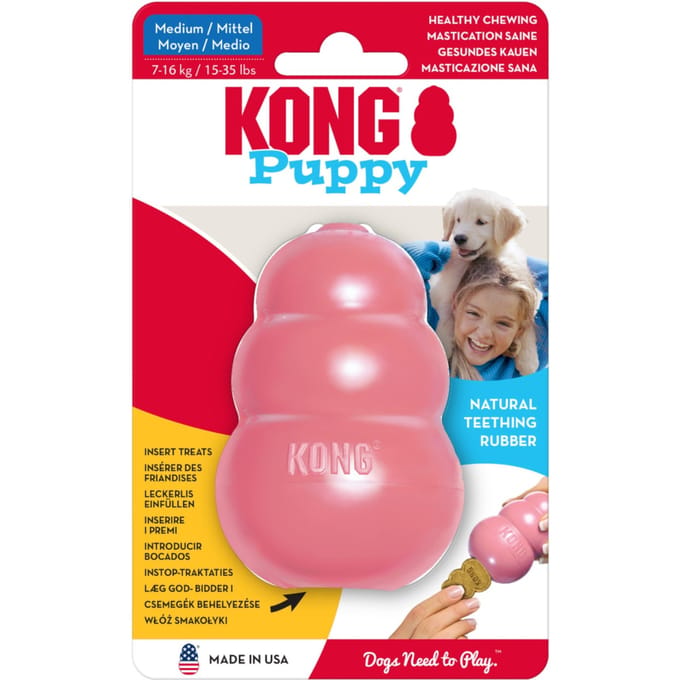 KONG Puppy Maat M Roze Rubberen Puppyspeelgoed