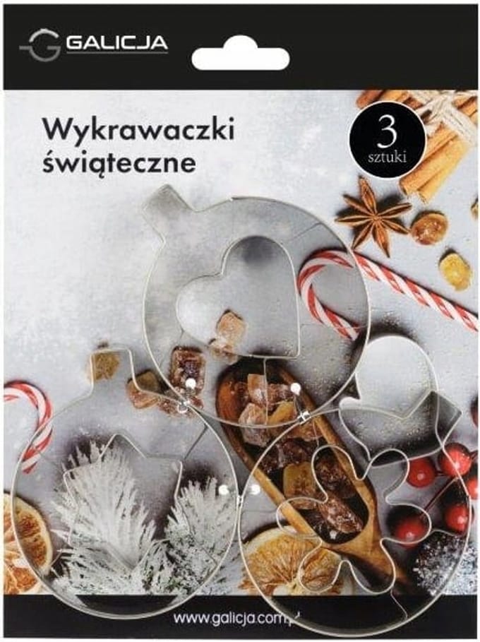 Metalen Koekjesvormpjes Kerstbal 3 Stuks