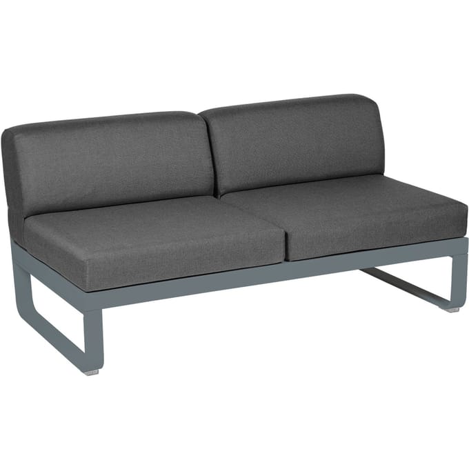 Fermob BELLEVIE 2-zits middenmodule - 26 stormgrijs mat - A3 grafietgrijs