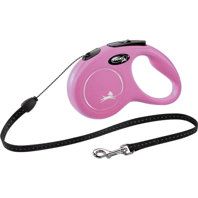 Flexi New Classic - Rollijn Hondenriem - Koord - S - 5 m - Roze