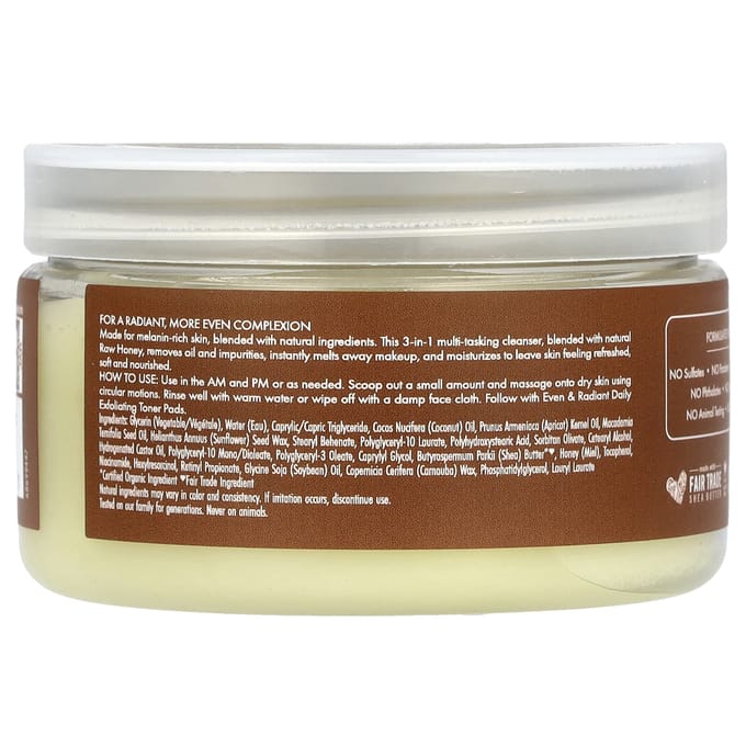 SheaMoisture, Even & Radiant with Honey, 3-In-1 Melting Cleansing Balm, 3.2 oz (91 g) beige