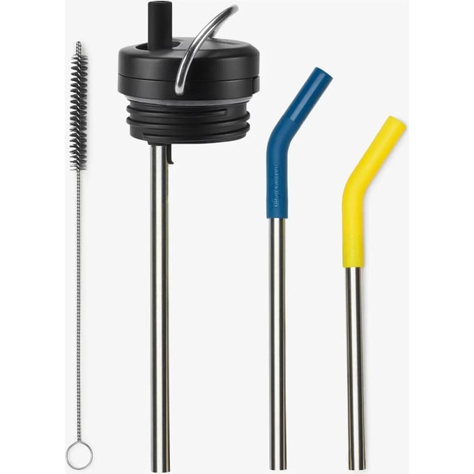 Klean Kanteen Twistdop met strawset (voor TKWide Bottles) Black- vervangonderdeel