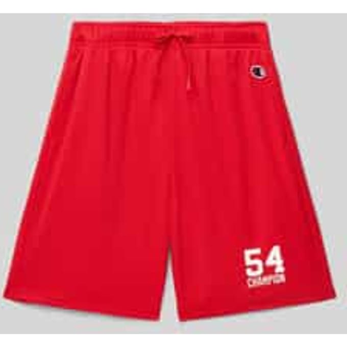 Regular fit sweatshorts met labelprint