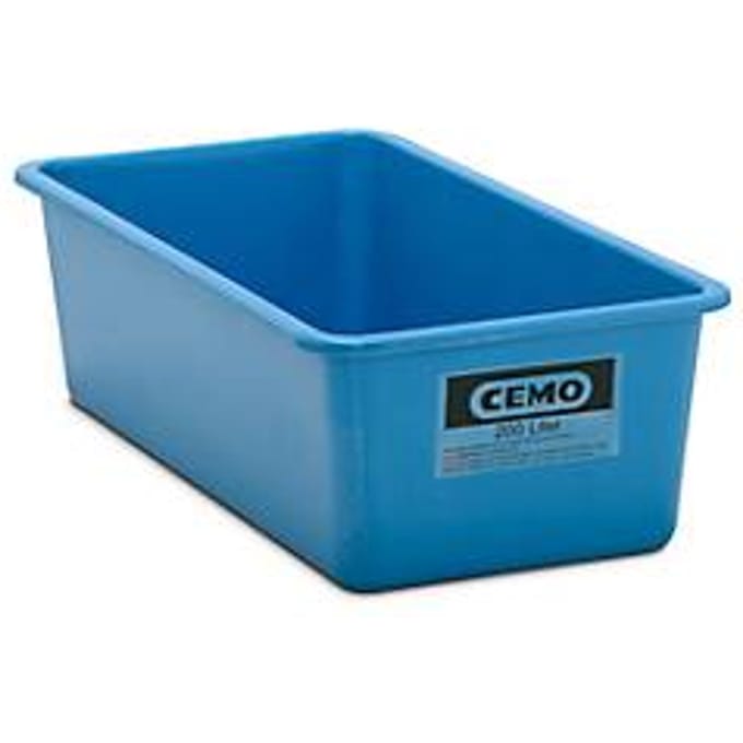 Rechthoekige container Standaard, blauw, 200 l vlak