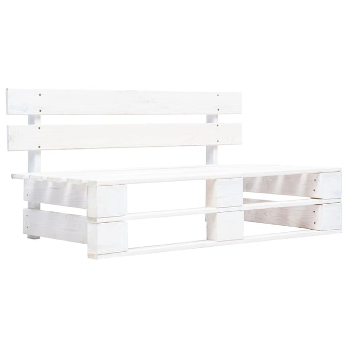 vidaXL - Tuinbank - pallet - hout - wit