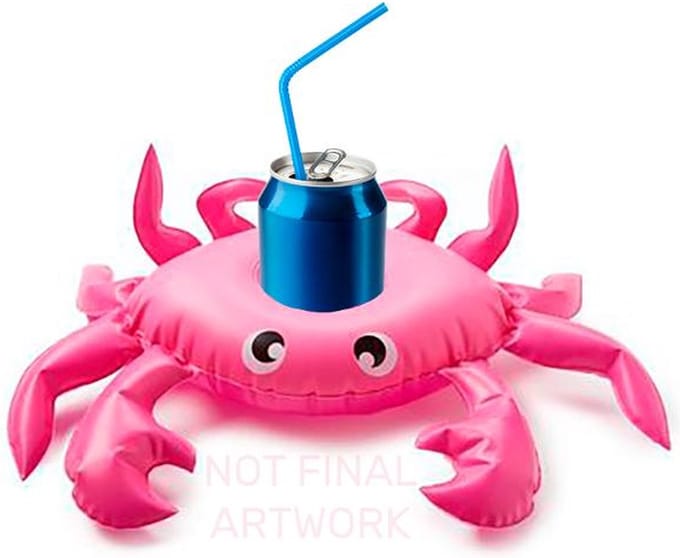 Folat - Opblaasbare drankenhouder krab
