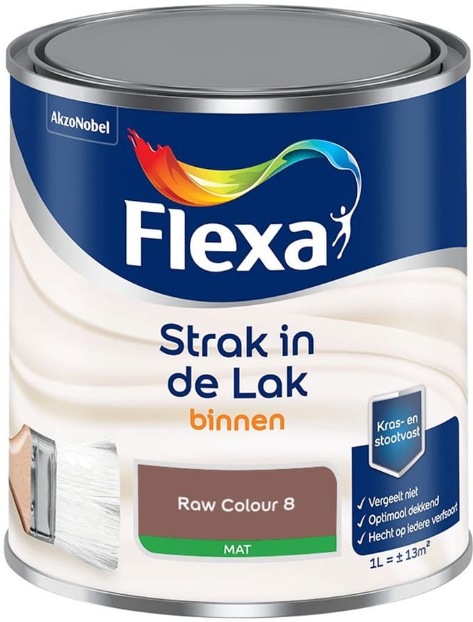 Flexa - Strak In De Lak Binnenlak Mat - Raw Colour 8 - Mengverf - 1 L