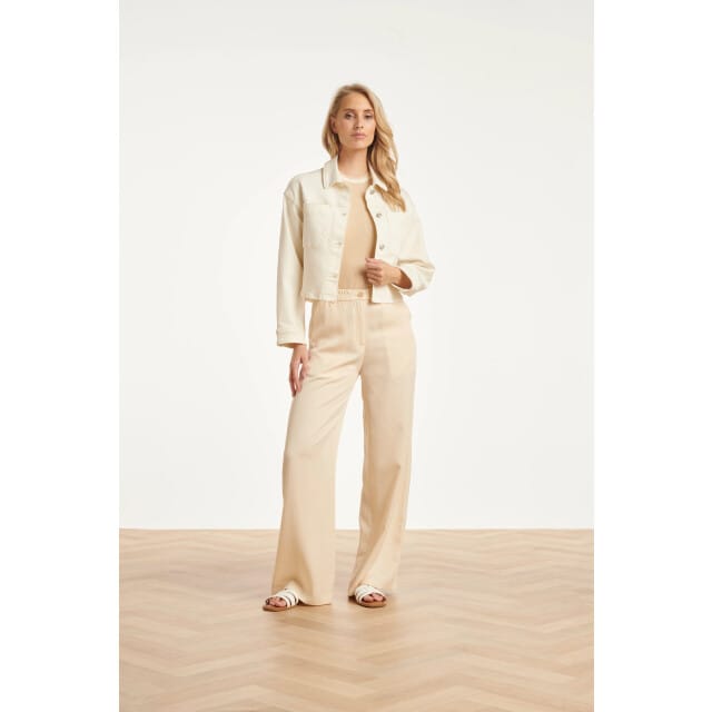 Smashed Lemon Dames cropped denim jack met borstzakken |