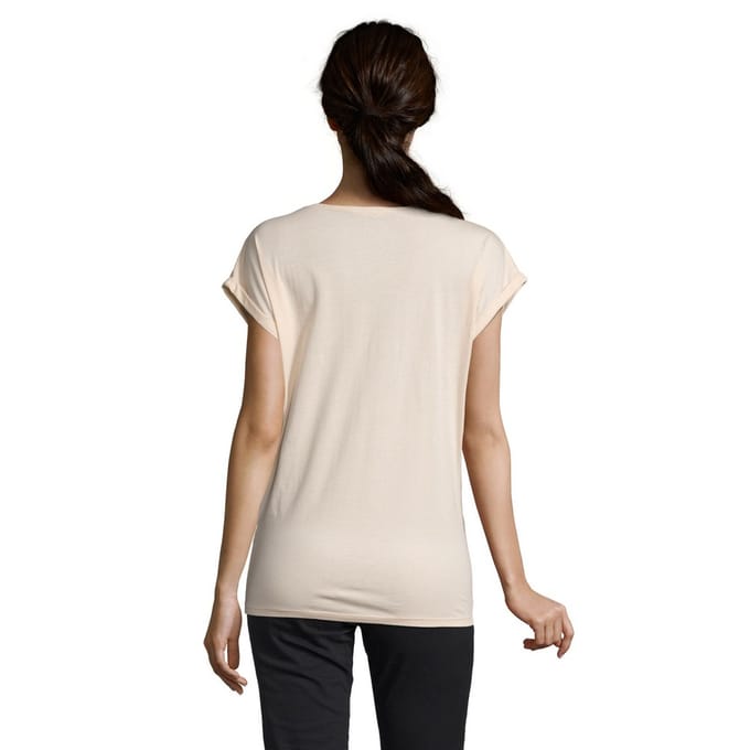 SOLS Dames/dames Melba T-shirt met platte mouwen (Romig Roze)