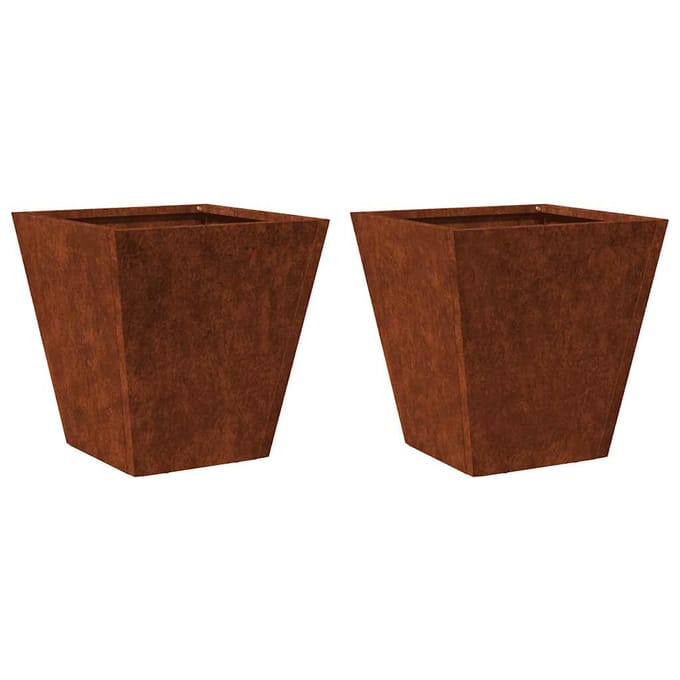 vidaXL - Plantenbakken - 2 - st - 30x30x30 - cm - weervast - staal