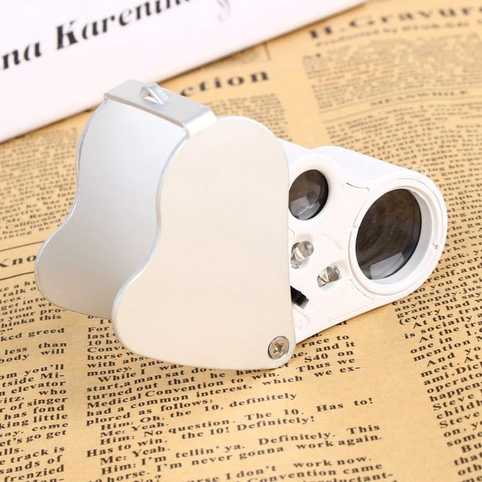 Prix d'usine Loupe 30X 60X Éclairée Loupe Double Lentille Lam Outil d'Expertise de Bijoux