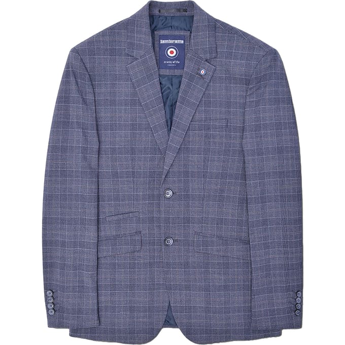 Lambretta Heren Bradley Geruite Blazer (Leisteen)