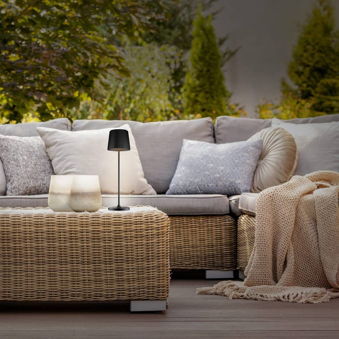Brilliant Kaami oplaadbare Tafellamp - Buiten - LED 2W 3000K - 3 Stepdim - IP44 - Zwart