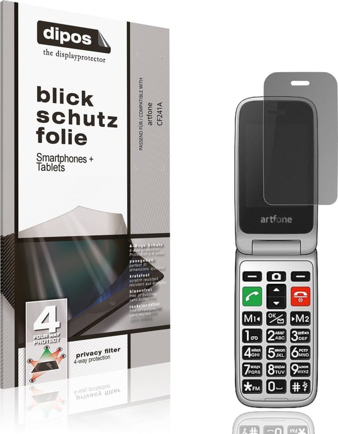 dipos – Matte Privacy Screenprotector geschikt voor artfone CF241A | Anti-Spy Beschermfolie