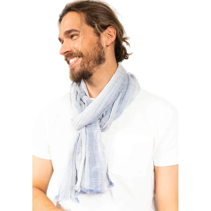 DEELUXE Gestreepte sjaal RHODOS Light Blue