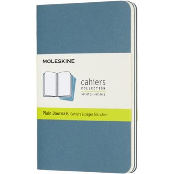 Moleskine cahier journal soft cover pocket brisk blauw blanco à 3 stuks