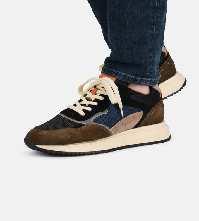 PS Poelman - maat 46- NASH Heren Sneakers - Donker Groen Multi