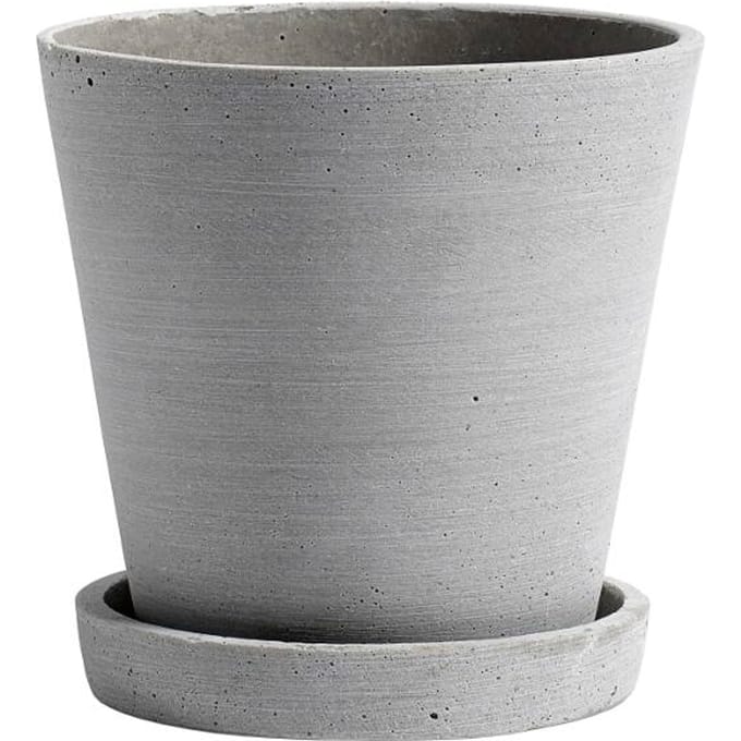 HAY - Bloempot met schotel - M - grijs - grau