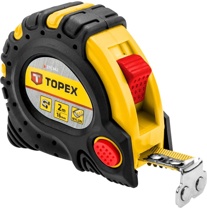 Topex - Stalen Rolmaat - 2m - Magnetische Eindstuk