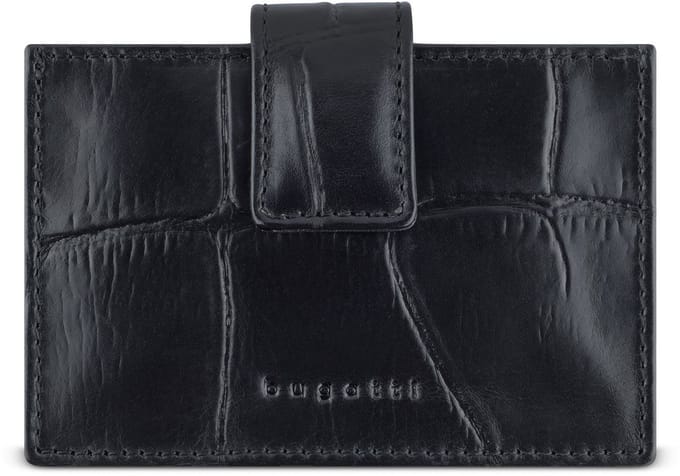 Bugatti Nevio Creditcardhouder RFID-bescherming Leder 11 cm - 5 Sleuven - schwarz