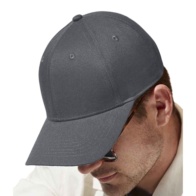 Beechfield EarthAware Classic 6 Panel Organic Cotton Baseball Cap (Grafietgrijs)