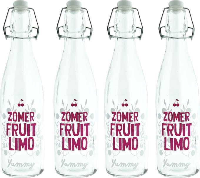 Limonadefles - Sapfles - Waterfles - 0.5 Liter - 7 x 27 cm - 4 Stuks