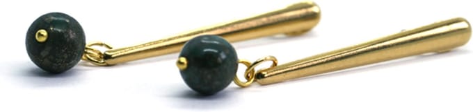 oorbel goud onyx kraal