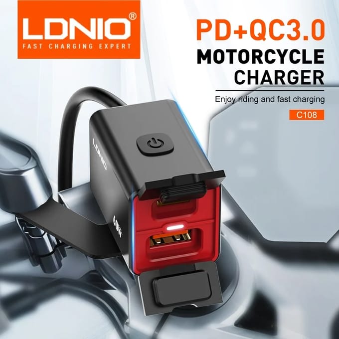 LDNIO Motorfiets USB C Snelle Oplader PD + QC3.0 60 W Waterdichte Socket Type C Mobiele Telefoon 12 V/24 V Voertuig Gemonteerde Oplader Adapter With C