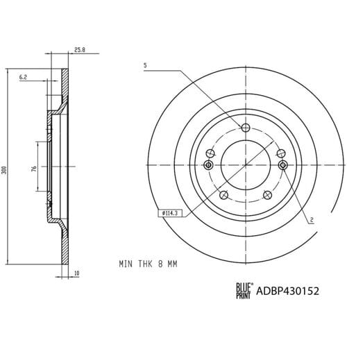 Remschijf BLUE PRINT ADBP430152, 1 stuk