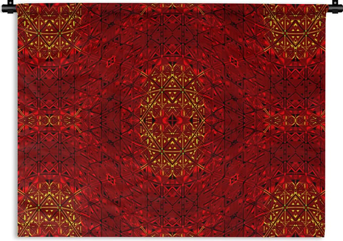 Wandkleed - Wanddoek - Patroon - Abstract - Rood - 60x45 cm - Wandtapijt