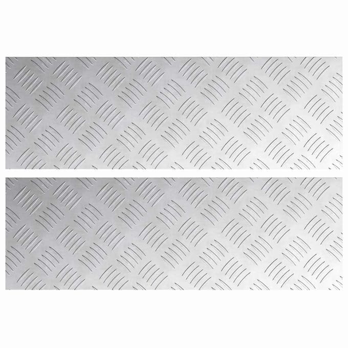 Marche d'escalier Angle droit 2 pièces Argent 60 x 20 cm Aluminium