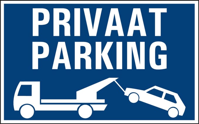 Private parking bord - kunststof 400 x 250 mm