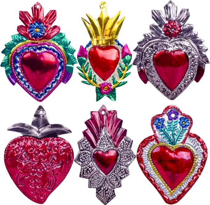 Kitsch Kitchen Folclorico tin metal heart small 12x9 cm