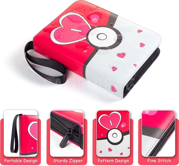 Verzamelmap - 360 Kaarten - 20 Pagina’s map - 9 Pocket / vakken - A4 Formaat - Box - Binder - Roze